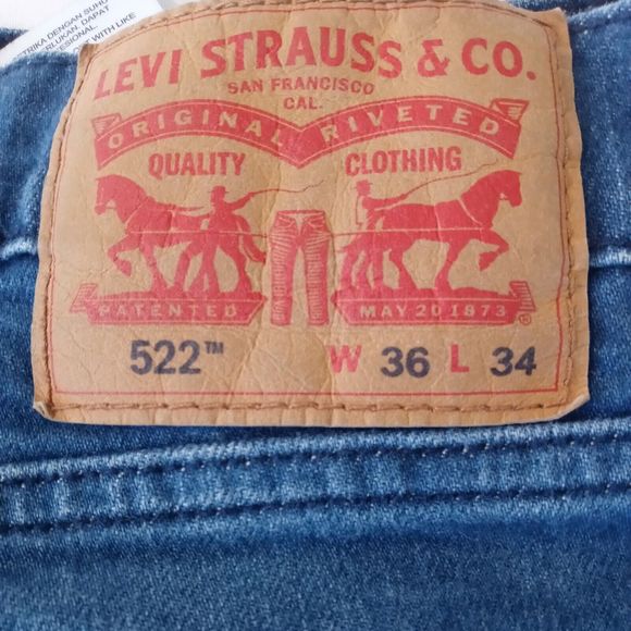Levi's Slim Straight 522 Denim Stretch Jeans - Size 36/34 - Picture 3 of 7